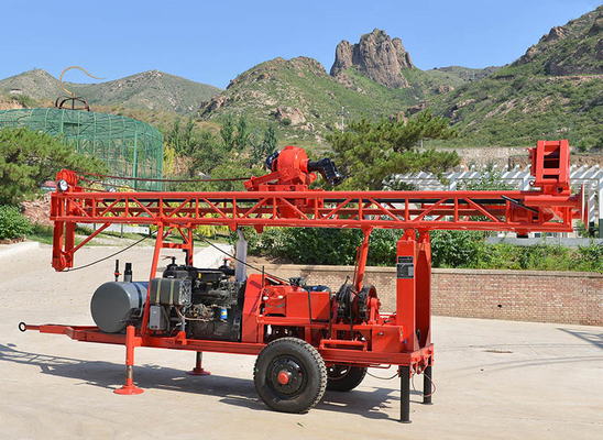 Máy khoan nước lỗ khoan nhỏ GL-II với loại xe kéo Độ sâu 200m