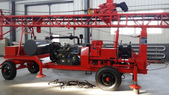 GL - IIA 300m Máy khoan giếng nhỏ Di động Rơ moóc gắn Động cơ Diesel