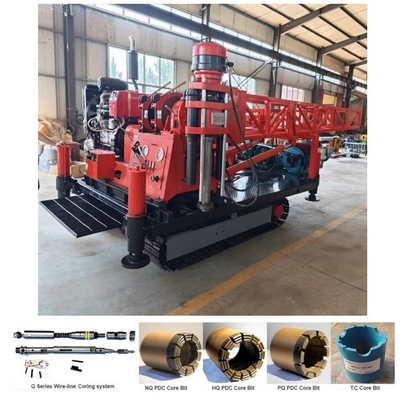 Giàn khoan thăm dò 200m 300m dựa trên khung gầm bánh xích để lấy mẫu đá lỗ nghiêng