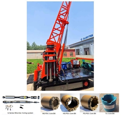 Giàn khoan thăm dò 200m 300m dựa trên khung gầm bánh xích để lấy mẫu đá lỗ nghiêng