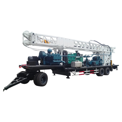 T-600 600m Độ sâu giếng nước khoan giàn khoan xe kéo gắn đường kính lỗ 200-500mm